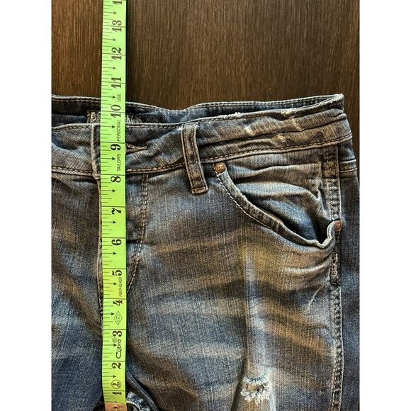 Silver Jeans Super Stretch Boyfriend Distressed Mid-Rise Cropped Jeans W29/L25 - Picture 10 of 11